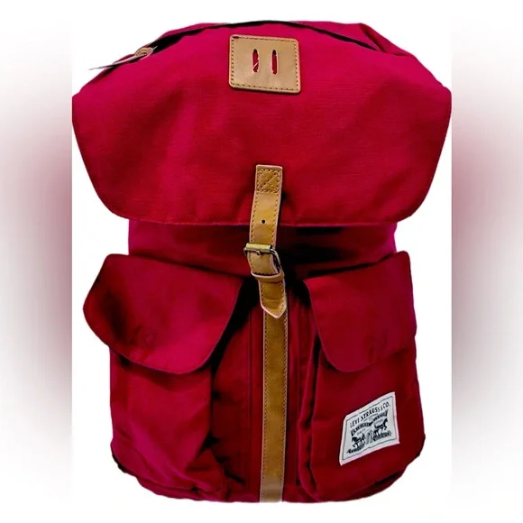 LEVI’S Strauss Red Canvas Backpack 🎒 - Picture 1 of 6